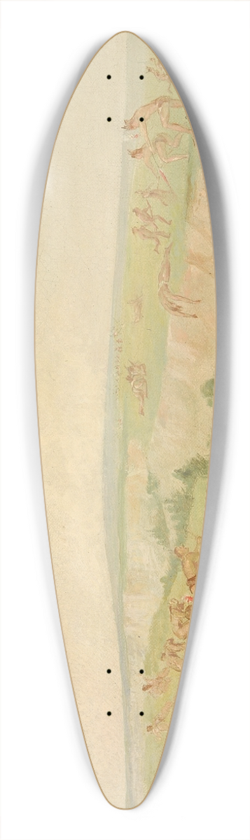 George Catlin - Mandan Attacking A Party Of Arikara 39.3 inch art pintail longboard deck