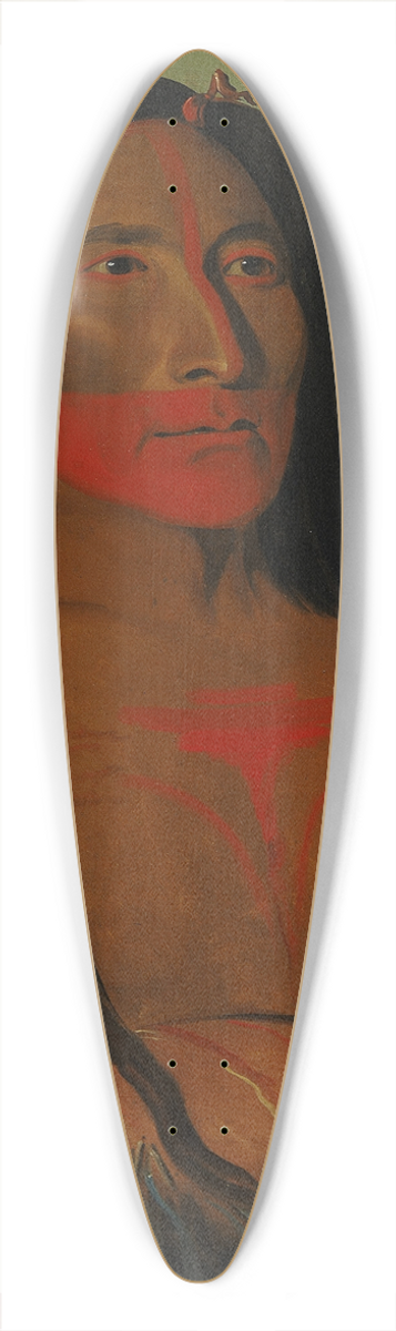 George Catlin - Mh-to-th-pa, Four Bears, Second Chief in Mourning 39.3 inch art pintail longboard deck