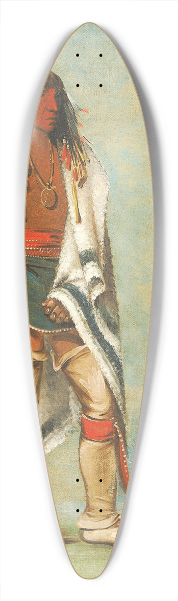 George Catlin - Nt-To-Way, a Chief 39.3 inch art pintail longboard deck