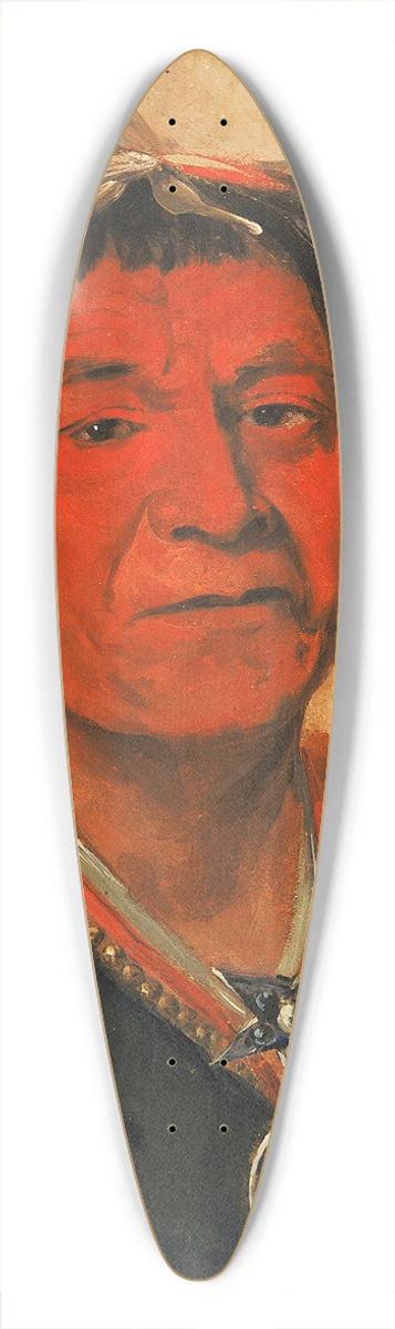 George Catlin - O-Ho-Ph-Sha, Small Whoop, a Distinguished Warrior 39.3 inch art pintail longboard deck