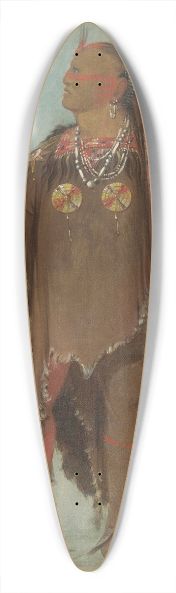 George Catlin - Pa-Rs-Ka-Ro-Pa, Two Crows, a Band Chief 39.3 inch art pintail longboard deck