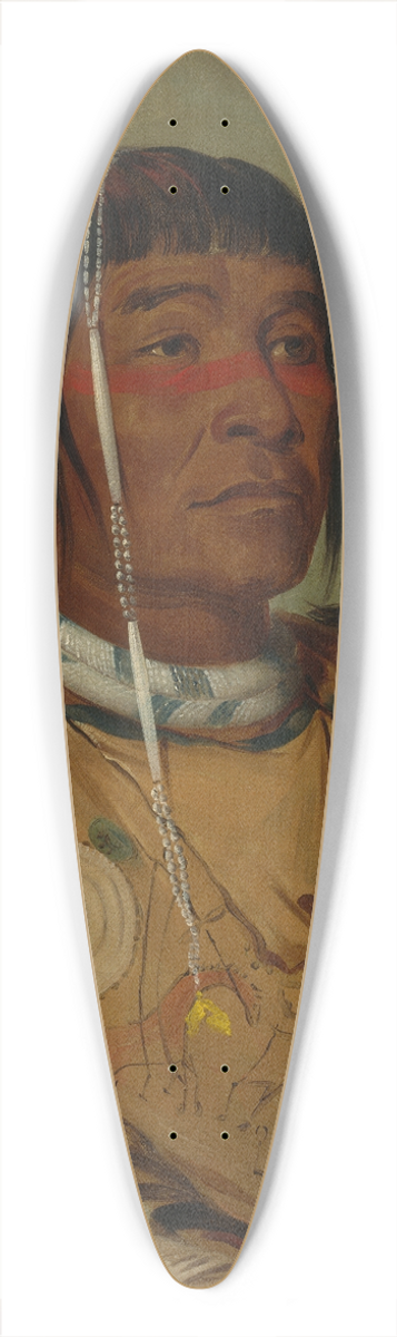 George Catlin - Sha-C-Pay, The Six, Chief of The Plains Ojibwa 39.3 inch art pintail longboard deck