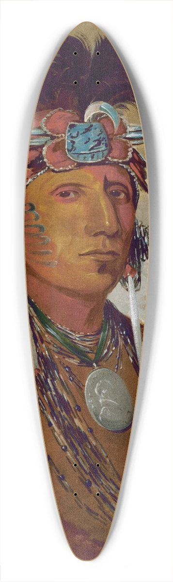 George Catlin - Sh-Me-Ks-See, The Wolf, a Chief 39.3 inch art pintail longboard deck