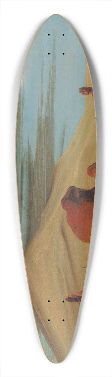 George Catlin - Sioux Worshiping At The Red Boulders 39.3 inch art pintail longboard deck