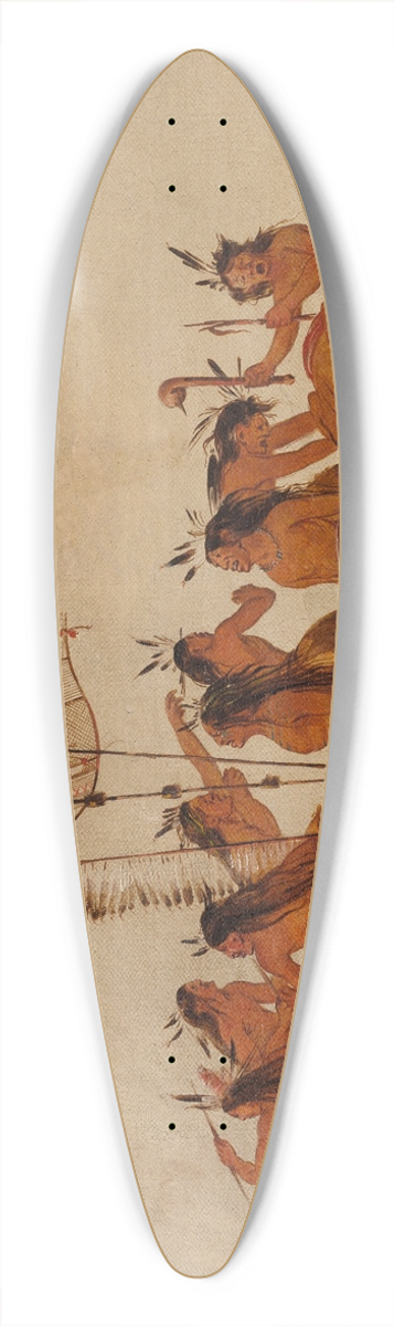 George Catlin - Snowshoe Dance At The First Snowfall 39.3 inch art pintail longboard deck