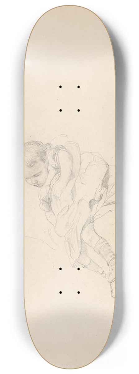 Adolph Tidemand - Sovende barn 8.25 inch art skate deck