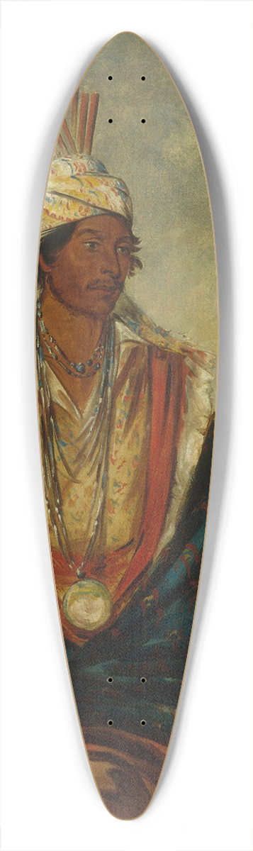 George Catlin - Tel-Maz-H-Za, a Warrior of Distinction 39.3 inch art pintail longboard deck