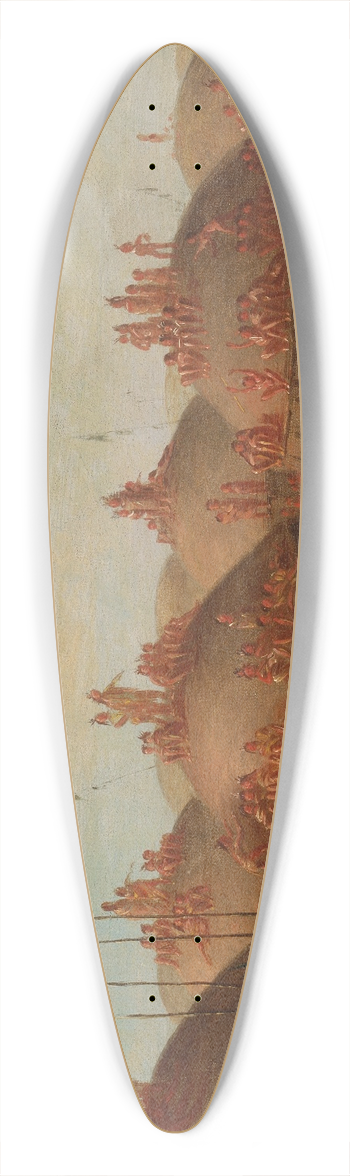 George Catlin - The Last Race, Mandan O-Kee-Pa Ceremony 39.3 inch art pintail longboard deck