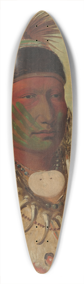George Catlin - The White Cloud, Head Chief of the Iowas 39.3 inch art pintail longboard deck