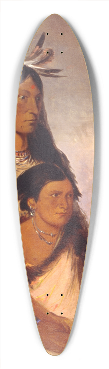 George Catlin - Tnk-aht-h-ye, Thunderer, a Boy, and Wun-pn-to-mee, White Weasel, a Girl 39.3 inch art pintail longboard deck