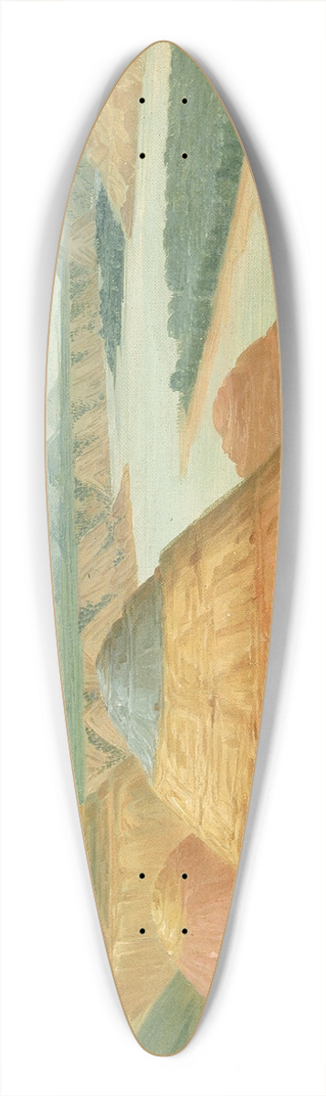 George Catlin - View In The Big Bend Of The Upper Missouri 39.3 inch art pintail longboard deck