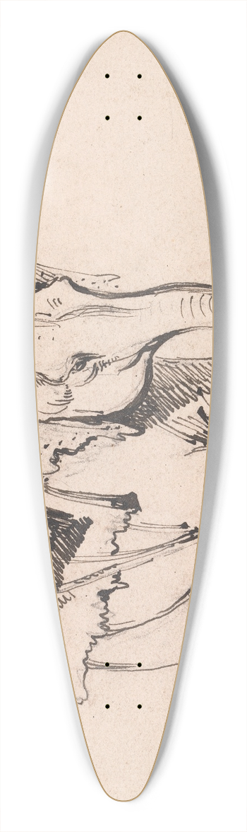 George Chinnery - An Elephant 39.3 inch art pintail longboard deck