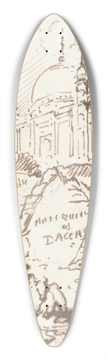 George Chinnery - Antiquities of Dacca 39.3 inch art pintail longboard deck