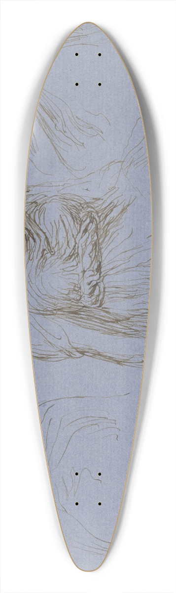 George Frederic Watts - Study of Death for Time and Death 39.3 inch art pintail longboard deck