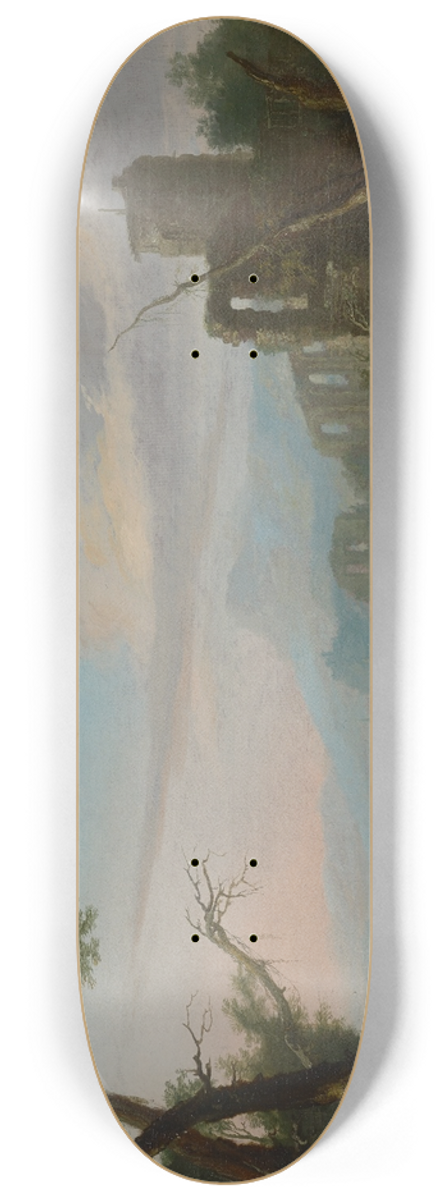 Caspar Wolf - Landscape with Ruins 8.25 inch art skate deck