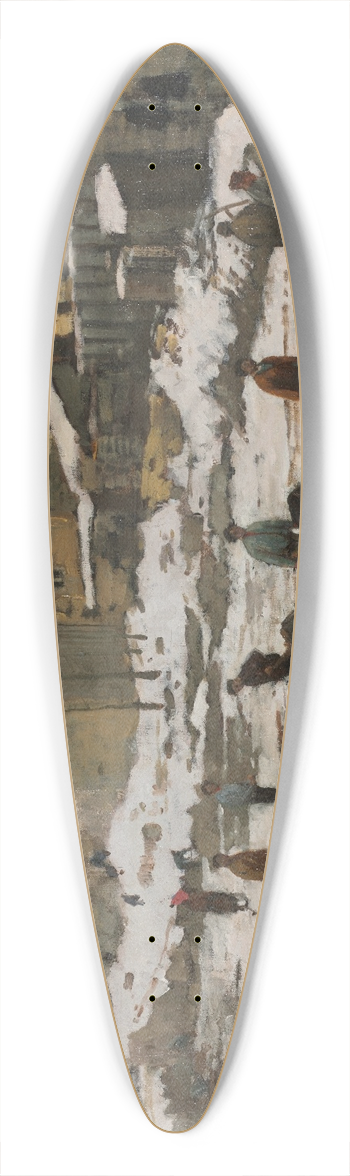 George Hendrik Breitner - Construction Site in Amsterdam 39.3 inch art pintail longboard deck