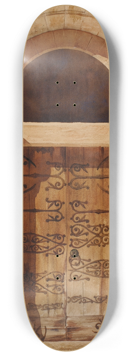 Cass Gilbert - Portal of Church of Nervy St. Sepulchre 8.25 inch art skate deck