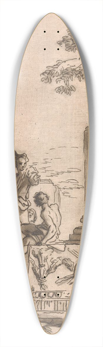 George Knapton - Classical scene 39.3 inch art pintail longboard deck