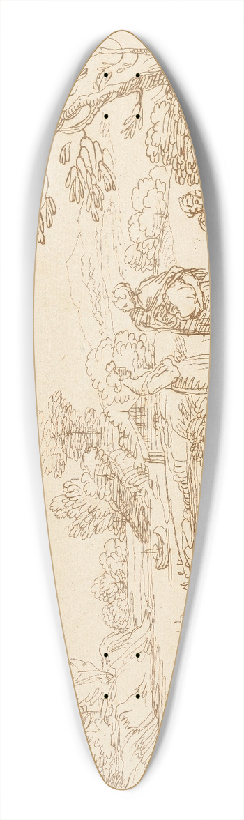 George Knapton - River bank 39.3 inch art pintail longboard deck