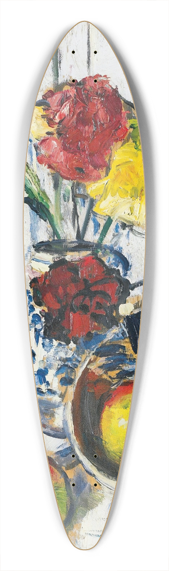 George Leslie Hunter - Still Life Of Apples And Flowers In A Blue Vase 39.3 inch art pintail longboard deck