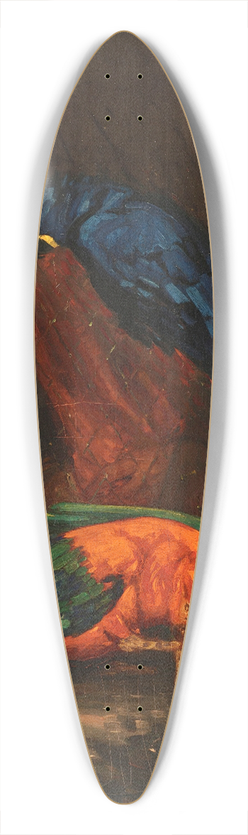 George Luks - Woman with Macaws 39.3 inch art pintail longboard deck