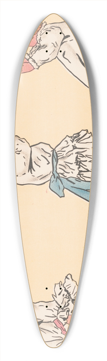 George Markendorff - Blowing bubbles 39.3 inch art pintail longboard deck