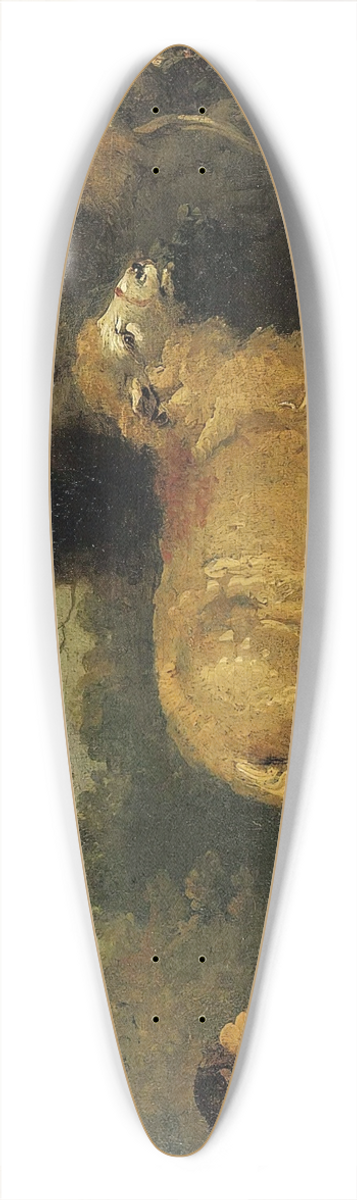 George Morland - Two Sheep In A Landscape 39.3 inch art pintail longboard deck