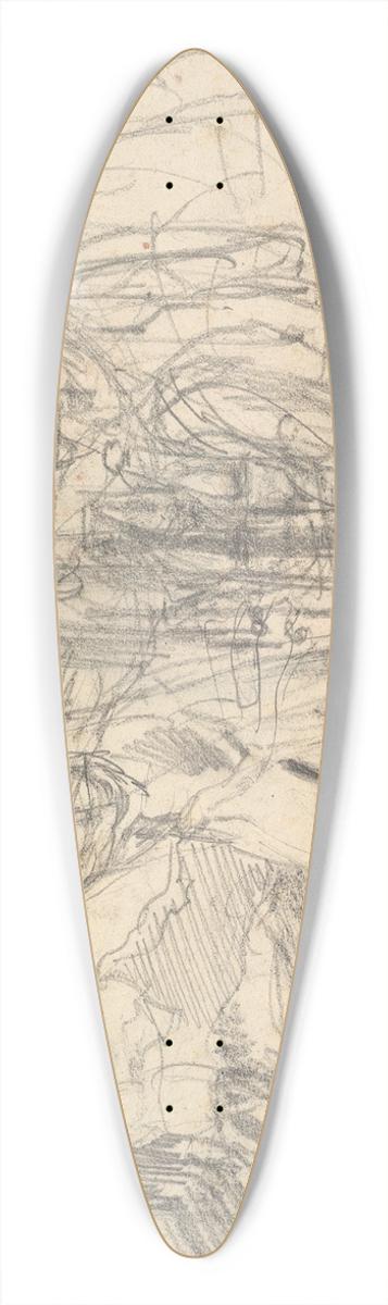 George Richmond - Studies of a Mans Right Leg, after Titian, and a Profile, for ComusThe Measure 39.3 inch art pintail longboard deck