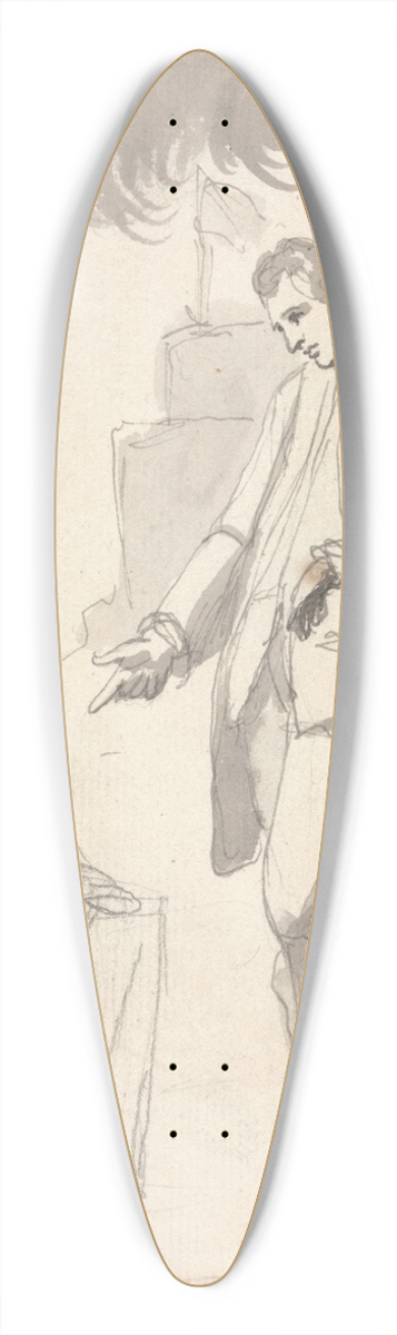 George Romney - Major Thomas Pearson and the Brahman. 39.3 inch art pintail longboard deck