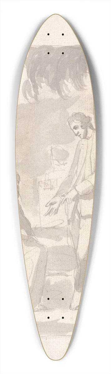 George Romney - Major Thomas Pearson and the Brahman 39.3 inch art pintail longboard deck