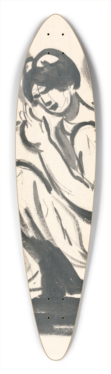 George Romney - Seated Figure 39.3 inch art pintail longboard deck