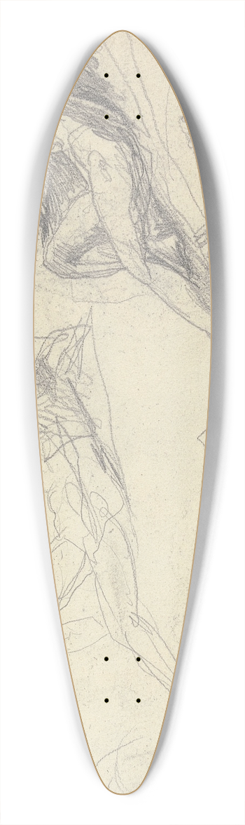 George Romney - Sketchbook Drawing 39.3 inch art pintail longboard deck