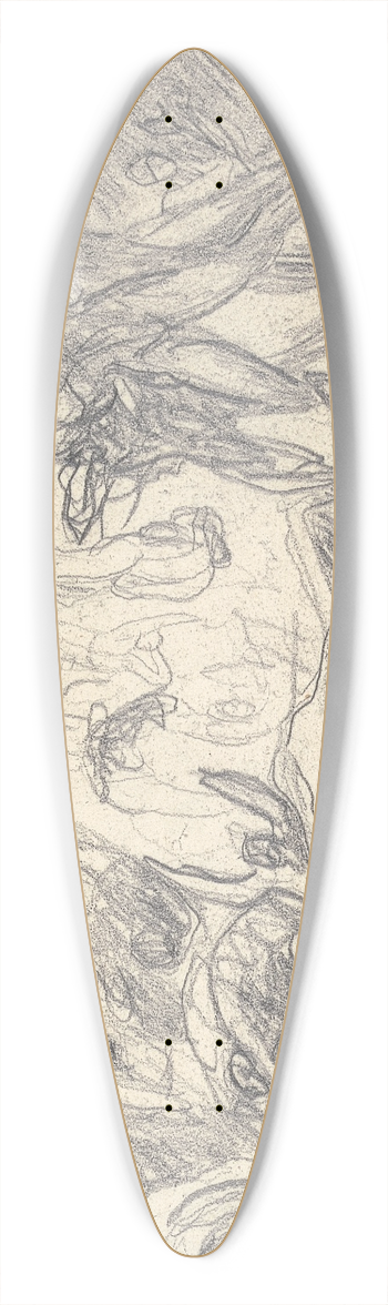 George Romney - Sketchbook Drawing 39.3 inch art pintail longboard deck