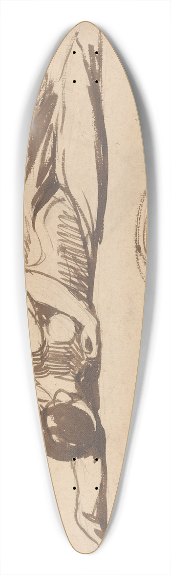 George Romney - Sketches of a Prostrate Woman 39.3 inch art pintail longboard deck