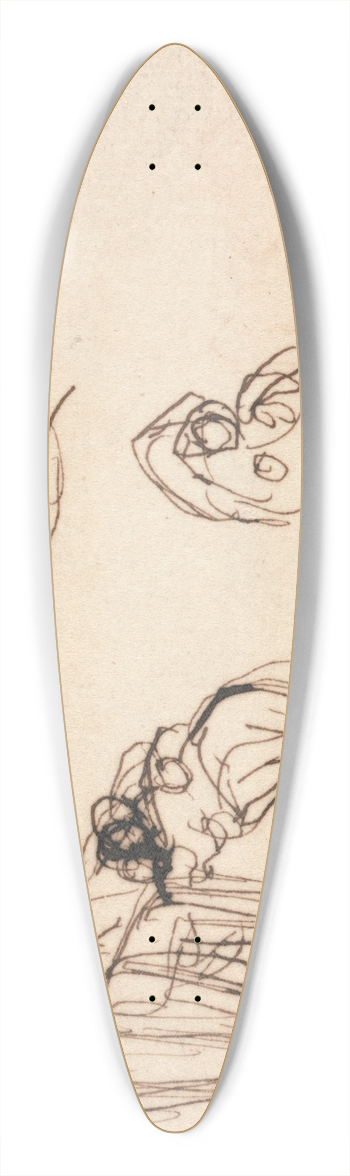 George Romney - Standing Figure and Four Reclining Figures 39.3 inch art pintail longboard deck