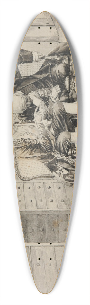 Georges Antoine Rochegrosse - Les Bibliophiles 39.3 inch art pintail longboard deck