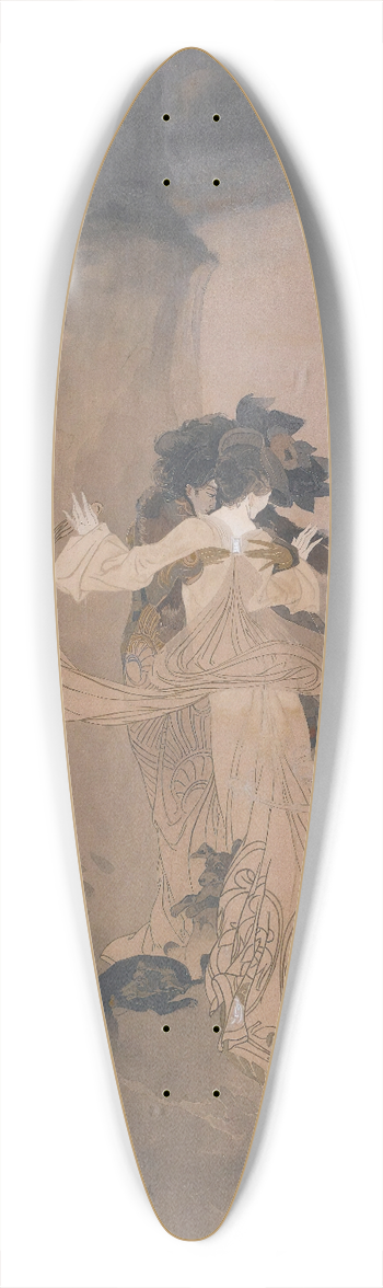 Georges de Feure - Elegantes Sur La Plage 39.3 inch art pintail longboard deck
