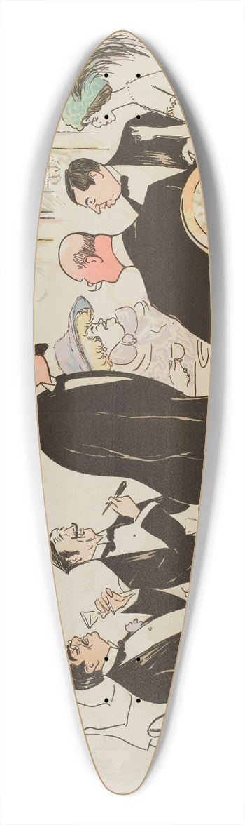 Georges Goursat (Sem) - A lHtel de Paris 39.3 inch art pintail longboard deck