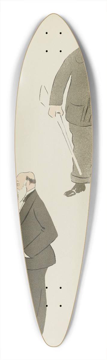 Georges Goursat (Sem) - comte Sierstorpff, Walter Blake, inconnu, baron de Spinoven 39.3 inch art pintail longboard deck