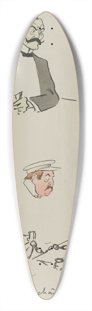 Georges Goursat (Sem) - Encore des chanes! 39.3 inch art pintail longboard deck