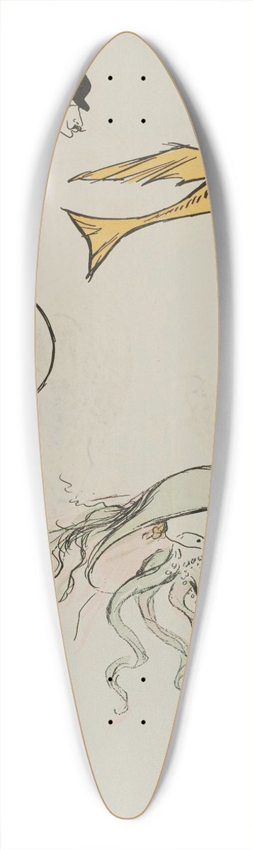 Georges Goursat (Sem) - Flix Oppenheim, Santos-Dumont, Mme DArtex 39.3 inch art pintail longboard deck