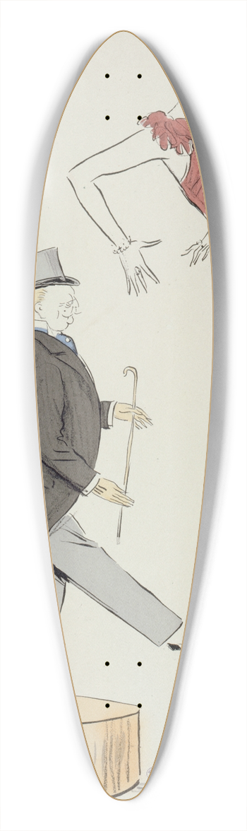 Georges Goursat (Sem) - Labb Mugnier et Boni de Castellane dansant au son du banjo 39.3 inch art pintail longboard deck