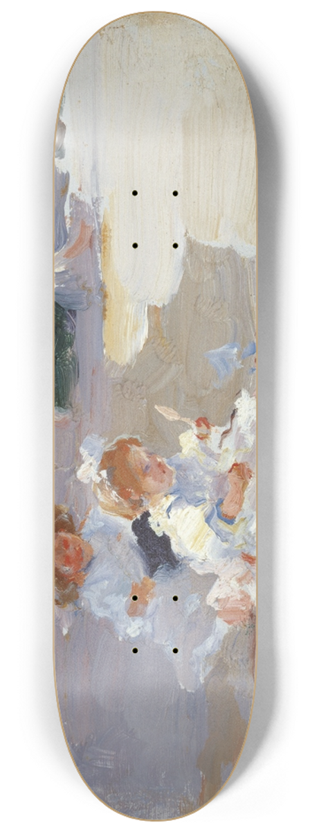 Cecilio Pl y Gallardo - Playing on the Beach 8.25 inch art skate deck