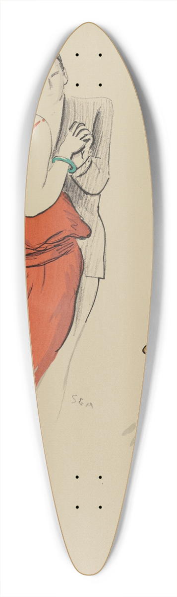 Georges Goursat (Sem) - La maharani de Kapurtala dansant en couple et le prince de Kapurtala 39.3 inch art pintail longboard deck