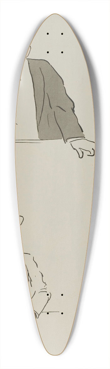 Georges Goursat (Sem) - Landau, Denfert-Rochereau, baron Leonino, Henri Letellier 39.3 inch art pintail longboard deck