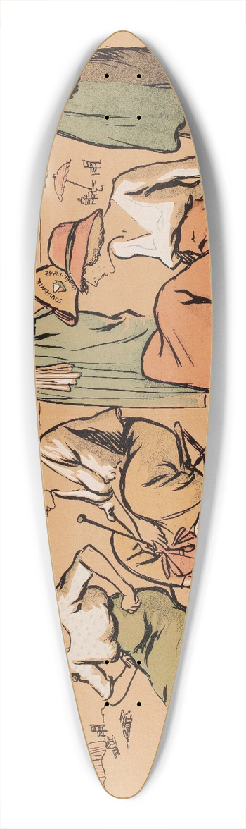 Georges Goursat (Sem) - Le dbarquement de Cythre 39.3 inch art pintail longboard deck