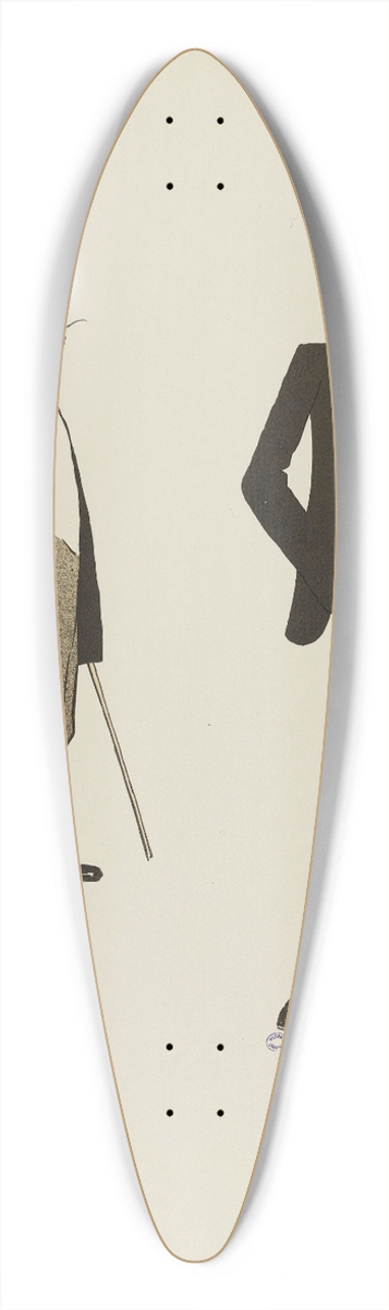 Georges Goursat (Sem) - Le duc de Chartres et le baron Henckel de Donnesmarck 39.3 inch art pintail longboard deck