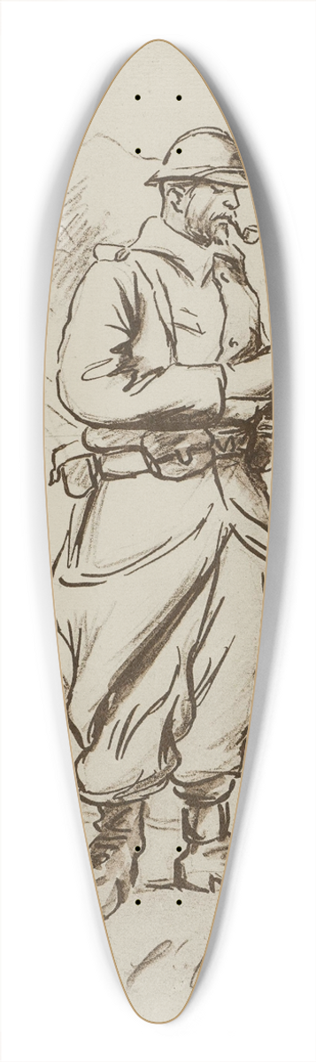 Georges Goursat (Sem) - Lheure du vaguemestre 39.3 inch art pintail longboard deck