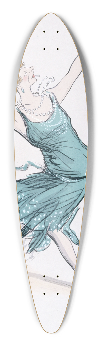 Georges Goursat (Sem) - Maggie Meller en robe verte danse 39.3 inch art pintail longboard deck