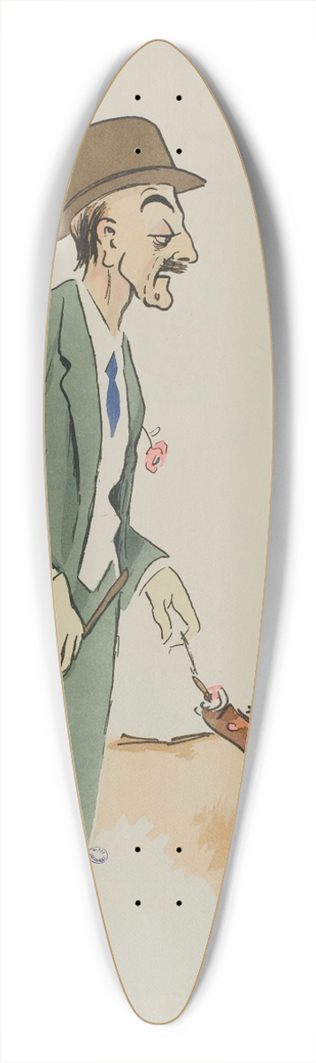 Georges Goursat (Sem) - Marcel Fouquier 39.3 inch art pintail longboard deck